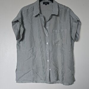 Velvet Heart Gray Striped Men's Casual Shirt
